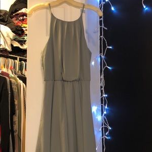 Mini spaghetti strap elastic waist dress